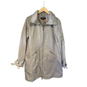 Karl Lagerfeld Paris Solver gray hooded rain jacket size Large
